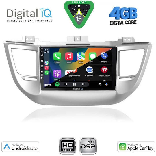 Digital IQ Car Audio System for Hyundai Tucson 2015-2019 (Bluetooth/USB/WiFi/GPS/Apple CarPlay/Android Auto) with 9" Touch Screen