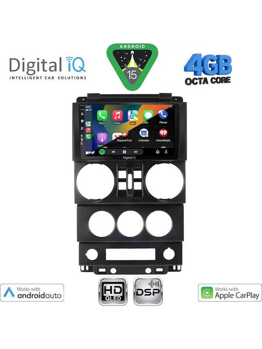 Digital IQ Car Audio System for Jeep Wrangler 2006-2011 Bluetooth USB WiFi GPS Apple CarPlay Android Auto with 9" Touch Screen
