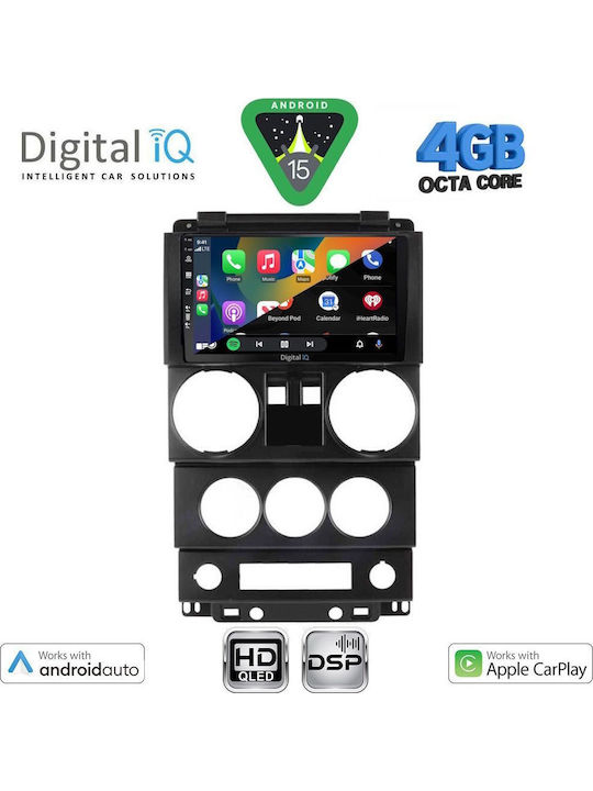 Digital IQ Car Audio System for Jeep Wrangler 2006-2011 Bluetooth USB WiFi GPS Apple CarPlay Android Auto with 9" Touch Screen