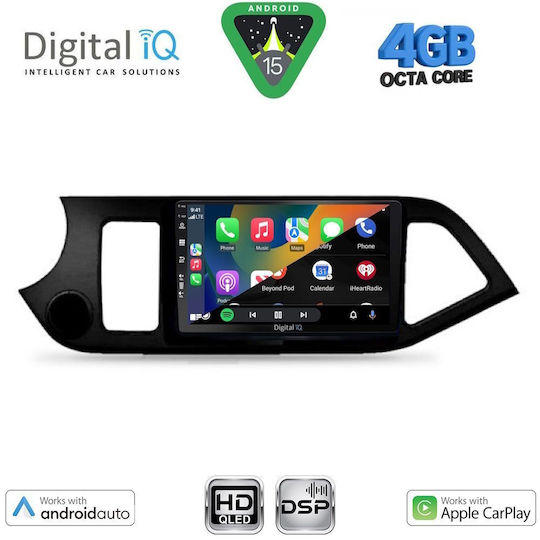 Digital IQ Car Audio System for Kia Picanto 2011-2017 (Bluetooth/USB/WiFi/GPS/Apple CarPlay/Android Auto) with 9" Touch Screen