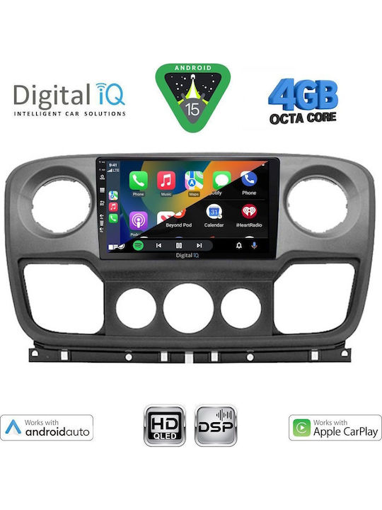 Digital IQ Car Audio System for Opel Movano Renault Master Nissan NV400 2010-2020 Bluetooth USB WiFi GPS Apple CarPlay Android Auto with 10" Touch Screen