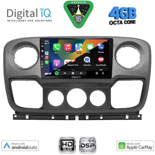 Digital IQ Ηχοσύστημα Αυτοκινήτου για Opel Movano Renault Master Nissan NV400 2010-2020 (Bluetooth/USB/WiFi/GPS/Apple-Carplay/Android-Auto) με Οθόνη Αφής 10"