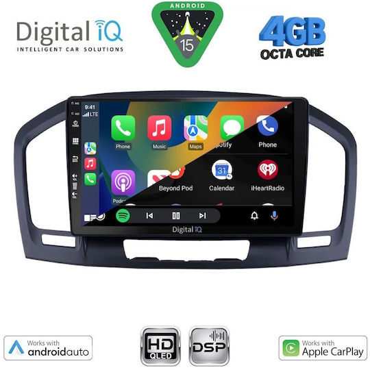 Digital IQ Sistem Audio Auto Pentru Opel Insignia 2008-2013 Bluetooth USB Wi-Fi GPS Apple CarPlay Android Auto Cu Ecran Tactil 9"