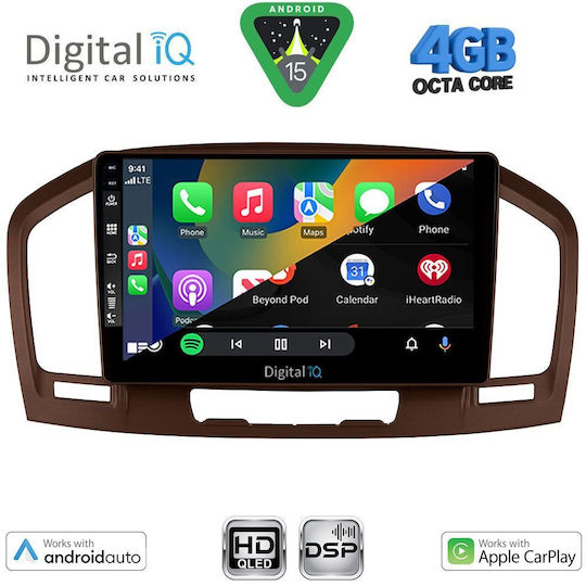 Digital IQ Car Audio System for Opel Insignia 2008-2013 Bluetooth USB WiFi GPS Apple CarPlay Android Auto with 9" Touch Screen