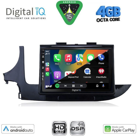 Digital IQ Car Audio System for Opel Mokka 2016-2021 Bluetooth USB WiFi GPS Apple CarPlay Android Auto with 9" Touch Screen