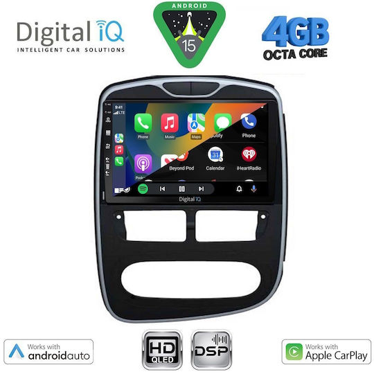 Digital IQ Car Audio System for Renault Clio 2012-2015 Bluetooth USB WiFi GPS Apple CarPlay Android Auto with 10" Touch Screen