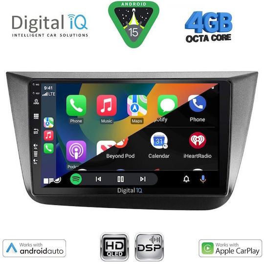 Digital IQ Ηχοσύστημα Αυτοκινήτου για Seat Altea 2004-2015 (Bluetooth/USB/WiFi/GPS/Apple-Carplay/Android-Auto) με Οθόνη Αφής 9"