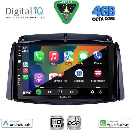 Digital IQ Ηχοσύστημα Αυτοκινήτου για Renault Koleos 2006-2016 (Bluetooth/USB/WiFi/GPS/Apple-Carplay/Android-Auto) με Οθόνη Αφής 9"