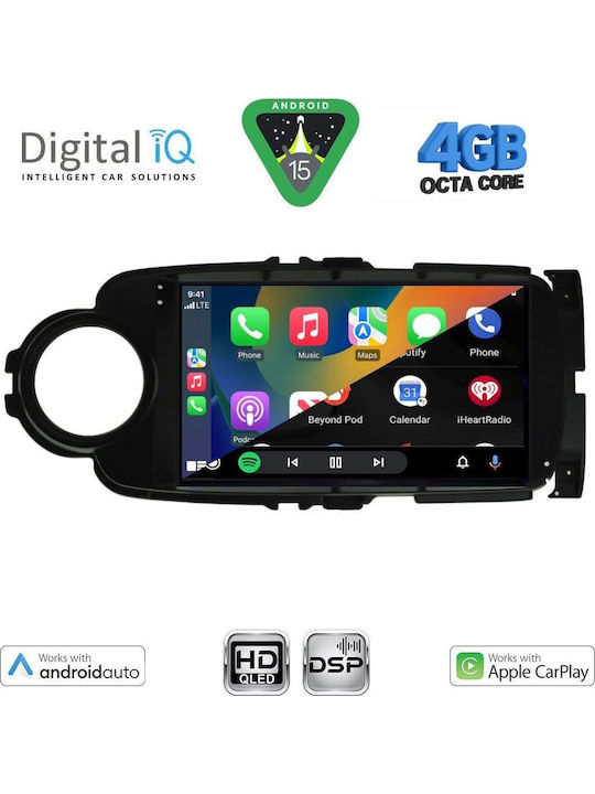 Digital IQ Car Audio System for Toyota Yaris 2011-2015 (Bluetooth/USB/WiFi/GPS/Apple CarPlay/Android Auto) with 9" Touch Screen