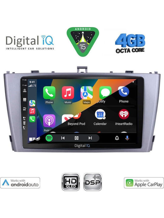 Digital IQ Car Audio System for Toyota Avensis 2009-2015 Bluetooth USB WiFi GPS Apple CarPlay Android Auto with 9" Touch Screen