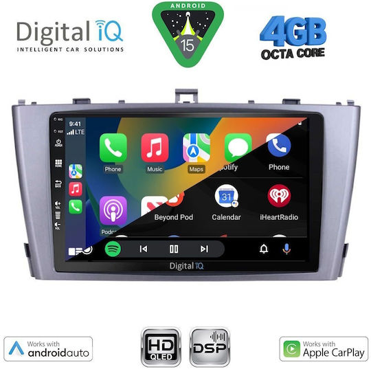 Digital IQ Ηχοσύστημα Αυτοκινήτου για Toyota Avensis 2009-2015 (Bluetooth/USB/WiFi/GPS/Apple-Carplay/Android-Auto) με Οθόνη Αφής 9"