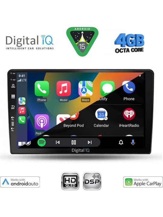 Digital IQ Car Audio System for Toyota Auris 2007-2012 Bluetooth USB WiFi GPS Apple CarPlay Android Auto with 9" Touch Screen