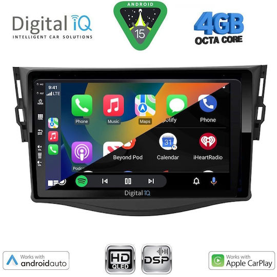 Digital IQ Car Audio System for Toyota RAV 4 2006-2012 (Bluetooth/USB/WiFi/GPS/Apple CarPlay/Android Auto) with 9" Touch Screen