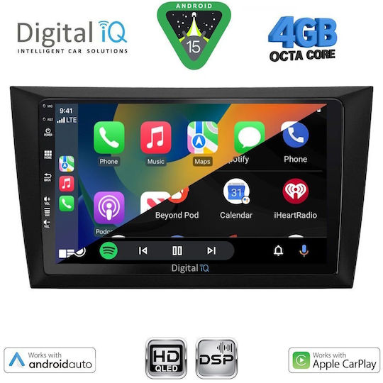 Digital IQ Car Audio System for Volkswagen Golf 2009-2012 Bluetooth USB WiFi GPS Apple CarPlay Android Auto with 9" Touch Screen