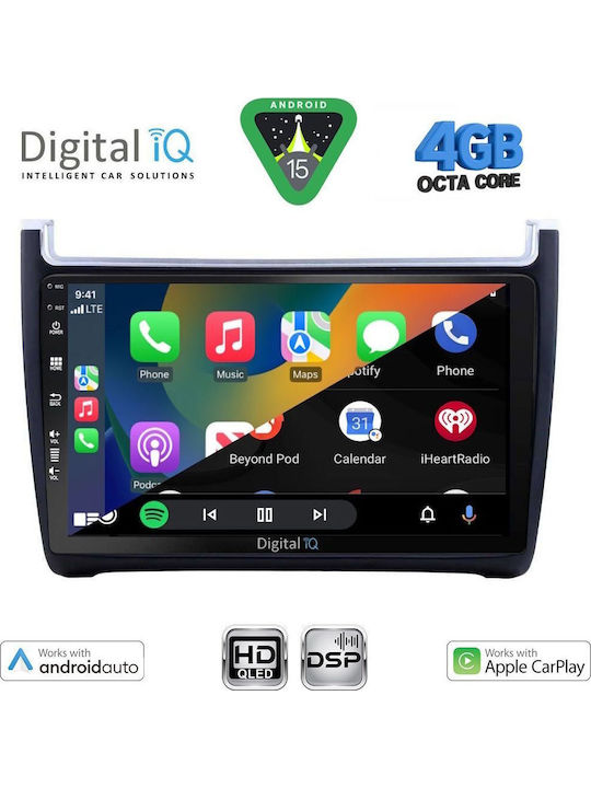 Digital IQ Car Audio System for Volkswagen Polo 2014-2017 (Bluetooth/USB/WiFi/GPS/Apple CarPlay/Android Auto) with 9" Touch Screen