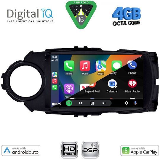 Digital IQ Car Audio System for Toyota Yaris 2015-2020 (Bluetooth/USB/WiFi/GPS/Apple CarPlay/Android Auto) with 9" Touch Screen