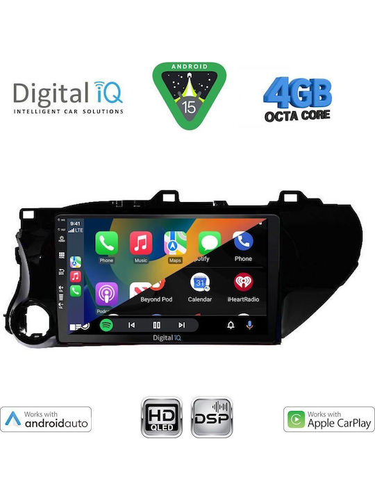 Digital IQ Car Audio System for Toyota Hilux 2017 with Touch Screen 10" Digital IQ BXF 16721_CPAA Bluetooth USB Wi-Fi GPS Apple CarPlay Android Auto