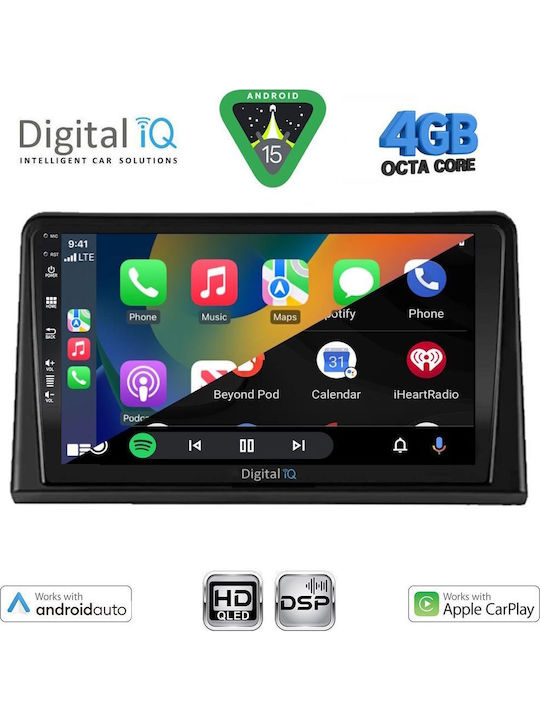 Digital IQ Car Audio System for Renault Express 2020 with Touch Screen 9" DIGITAL IQ BXF 16548 CPAA Bluetooth USB Wi-Fi GPS Apple CarPlay Android Auto