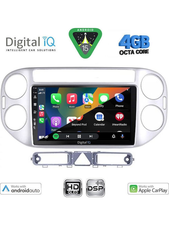 Digital IQ Car Audio System for Volkswagen Tiguan 2004-2011 Bluetooth USB WiFi GPS Apple CarPlay Android Auto with 9" Touch Screen