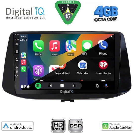 Digital IQ Ηχοσύστημα Αυτοκινήτου για Hyundai i30 2018 (Bluetooth/USB/WiFi/GPS/Apple-Carplay/Android-Auto) με Οθόνη Αφής 9"