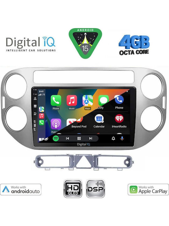 Digital IQ Car Audio System for Volkswagen Tiguan 2004-2011 Bluetooth USB WiFi GPS Apple CarPlay Android Auto with 9" Touch Screen