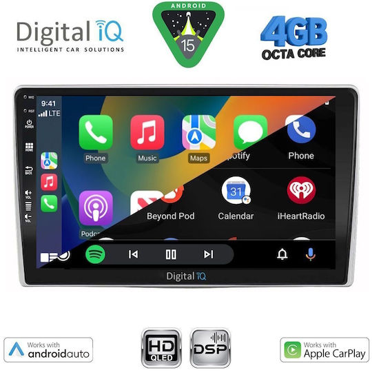 Digital IQ Car Audio System for Alfa Romeo Mito 2008-2018 Bluetooth USB WiFi GPS Apple CarPlay Android Auto with 9" Touch Screen