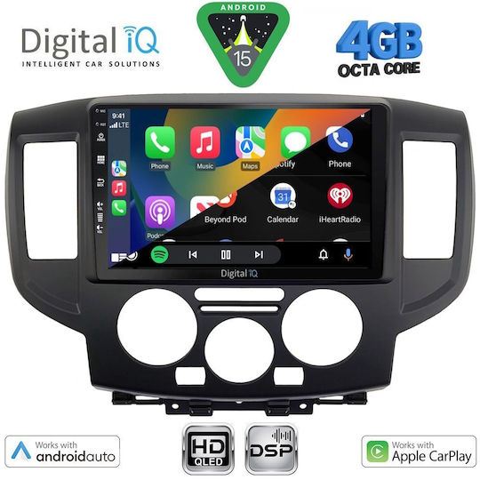 Digital IQ Ηχοσύστημα Αυτοκινήτου για Nissan NV200 2009-2020 (Bluetooth/USB/WiFi/GPS/Apple-Carplay/Android-Auto) με Οθόνη Αφής 9"