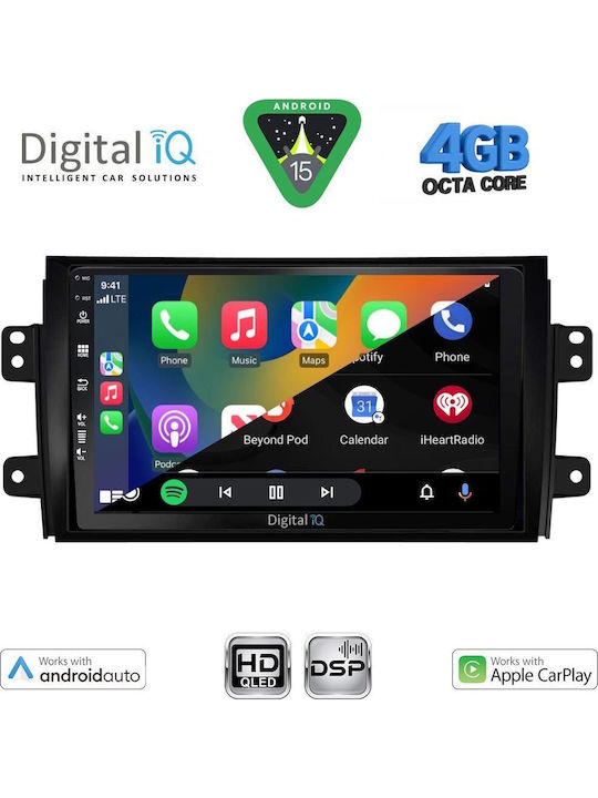 Digital IQ Car Audio System for Fiat Sedici Suzuki SX4 2005-2013 Bluetooth USB WiFi GPS Apple CarPlay Android Auto with 9" Touch Screen