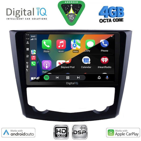 Digital IQ Ηχοσύστημα Αυτοκινήτου για Renault Kadjar 2015-2022 (Bluetooth/USB/WiFi/GPS/Apple-Carplay/Android-Auto) με Οθόνη Αφής 9"