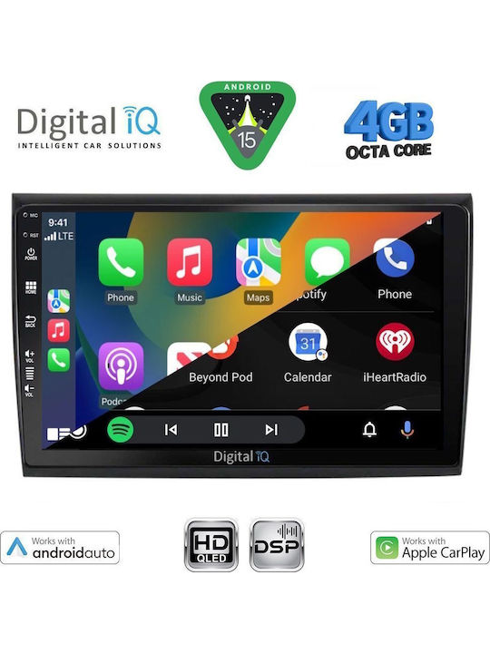 Digital IQ Car Audio System for Fiat Bravo 2007-2019 (Bluetooth/USB/WiFi/GPS/Apple CarPlay/Android Auto) with 9" Touch Screen