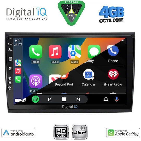 Digital IQ Ηχοσύστημα Αυτοκινήτου για Fiat Bravo 2007-2019 (Bluetooth/USB/WiFi/GPS/Apple-Carplay/Android-Auto) με Οθόνη Αφής 9"
