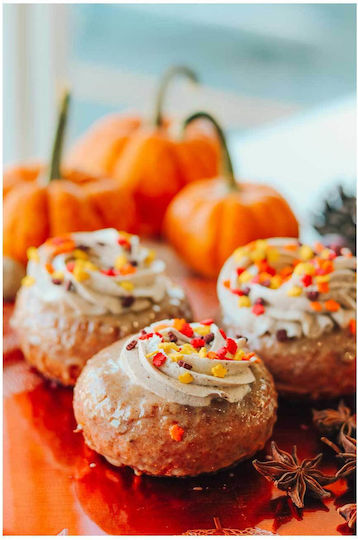iLovePrints Pumpkin Spice Donuts Gemälde Mit Gewürzen Kürbis 70x100