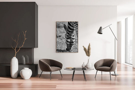Панел Grazing Zebra В Черно И Бяло Зебра На Паша 100x150