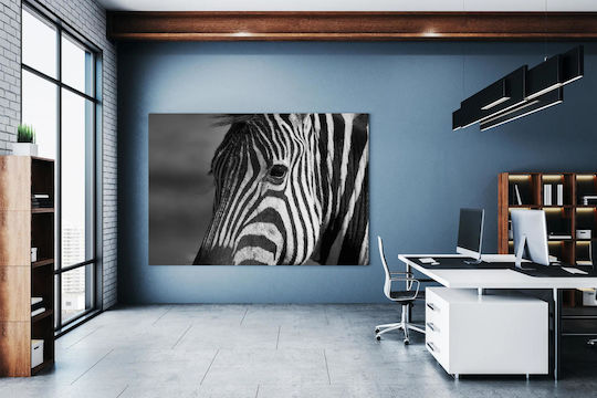 iLovePrints Gemälde Schwarz Weiß Zebra 100x70