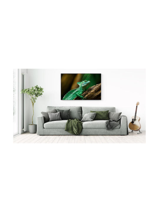Painting Colorful Lizard In Its Natural Habitat Multicolored Lizard In Natural Environment 100x70