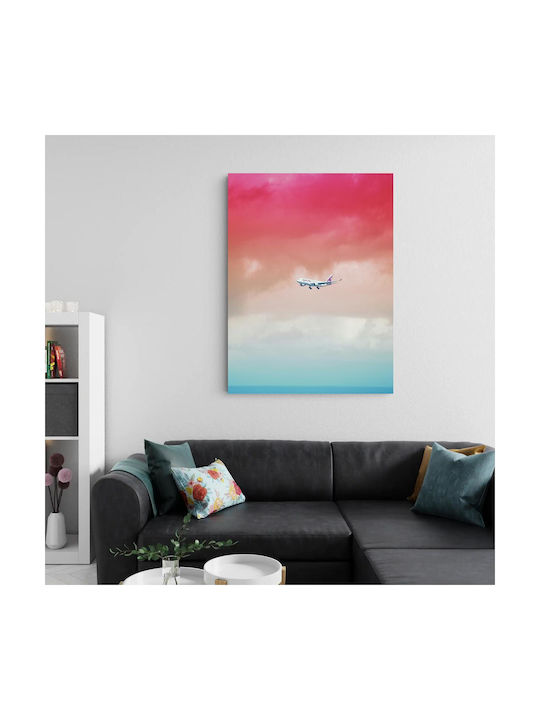 Gemälde Qatar Airways Flugzeug Im Bunte Himmel 70x100