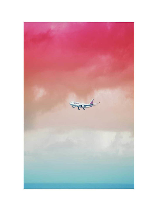 Painting Qatar Airways Plane In Colorful Sky Qatar Airways Plane In The Colorful Sky 80x120