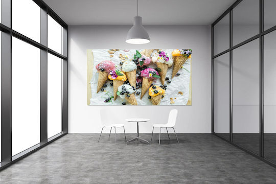 Painting Colorful Ice Cream Cones Berries Flowers Multicolored Ice Cream Cones Berries Flowers 150x100