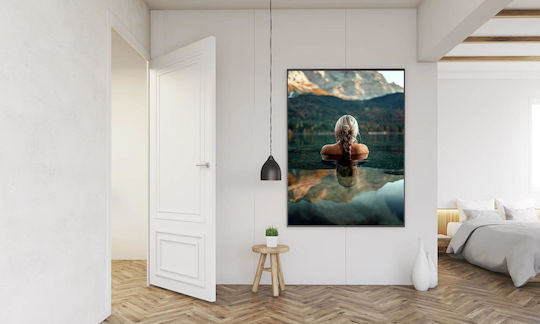 Πίνακας Woman In Serene Lake Mountain Reflection Γυναίκα Γαλήνια Λίμνη Αντανάκλαση Βουνού 70x100 Πίνακας Woman In Serene Lake Mountain Reflection Γυναίκα Γαλήνια Λίμνη Αντανάκλαση Βουνού 70x100