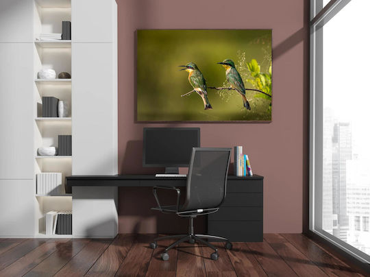 Painting Two Colorful Birds On A Branch Two Colorful Birds One Branch 150x100
