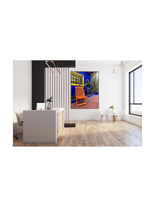 Πίνακας Colorful Patio Chair Cacti Πολύχρωμο Αίθριο Καρέκλα Κάκτους 70x100