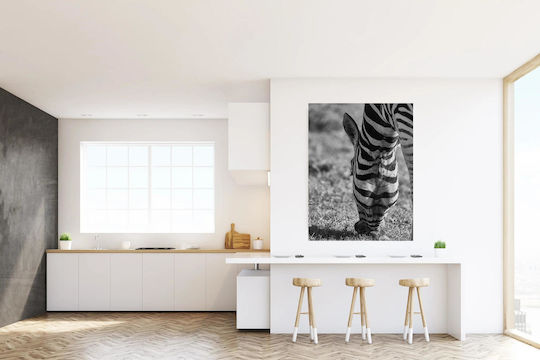 Панел Grazing Zebra В Черно И Бяло Зебра На Паша 70x100