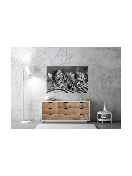 Панел Black White Zebras Асфромаври Зебри 100x70