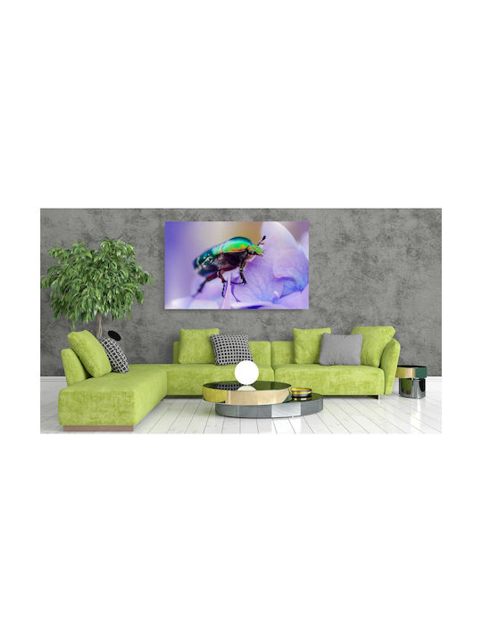 Панел Colorful Beetle On Flower Многоцветно Бръмбарче На Цвете 100x70