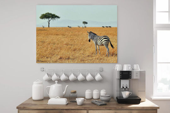Painting Zebras In Savanna Zebras In Savanna 100x70