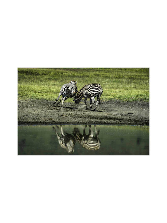 iLovePrints Zebras Bei Wasser Ölgemälde 100x70