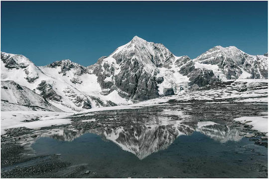 Painting Snow-Covered Mountain Reflection Snowy Mountain Reflection 120x80