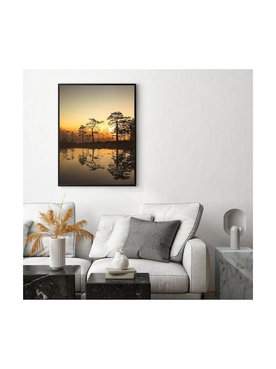 Панел Sunset Reflection Trees Залез Отражение На Дървета 70x100
