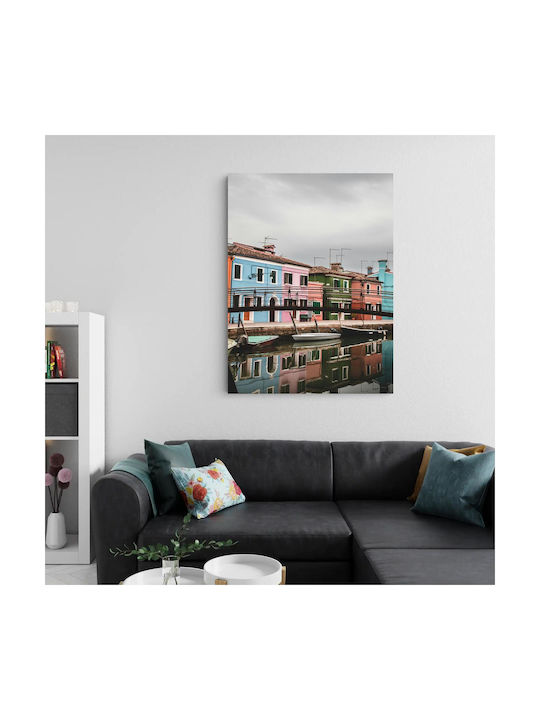 Πίνακας Colorful Houses By Canal Πολύχρωμα Σπίτια Δίπλα Στο Κανάλι 70x100