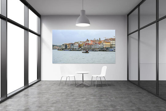 Painting Colorful Riverside Buildings Multicolored Buildings Next To The River 100x70